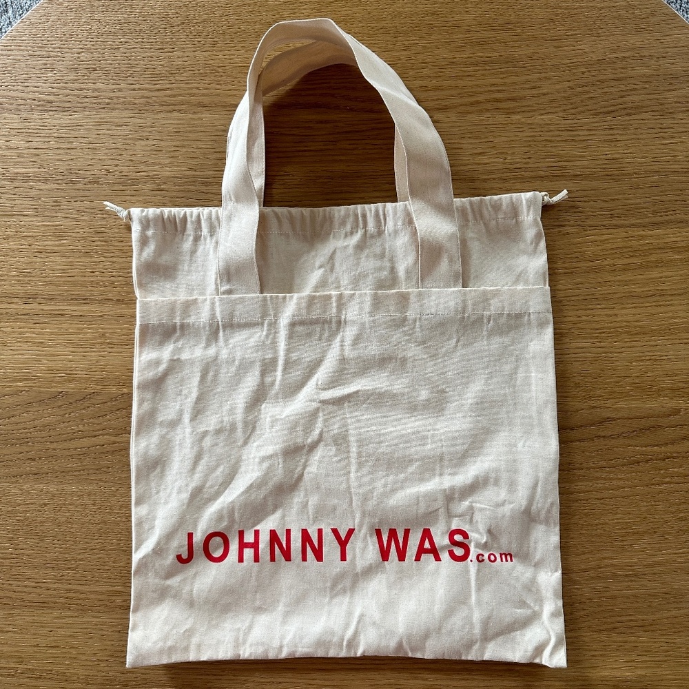 Johnny Was Reusable Drawstring  Tote Bag /Dust  Bag